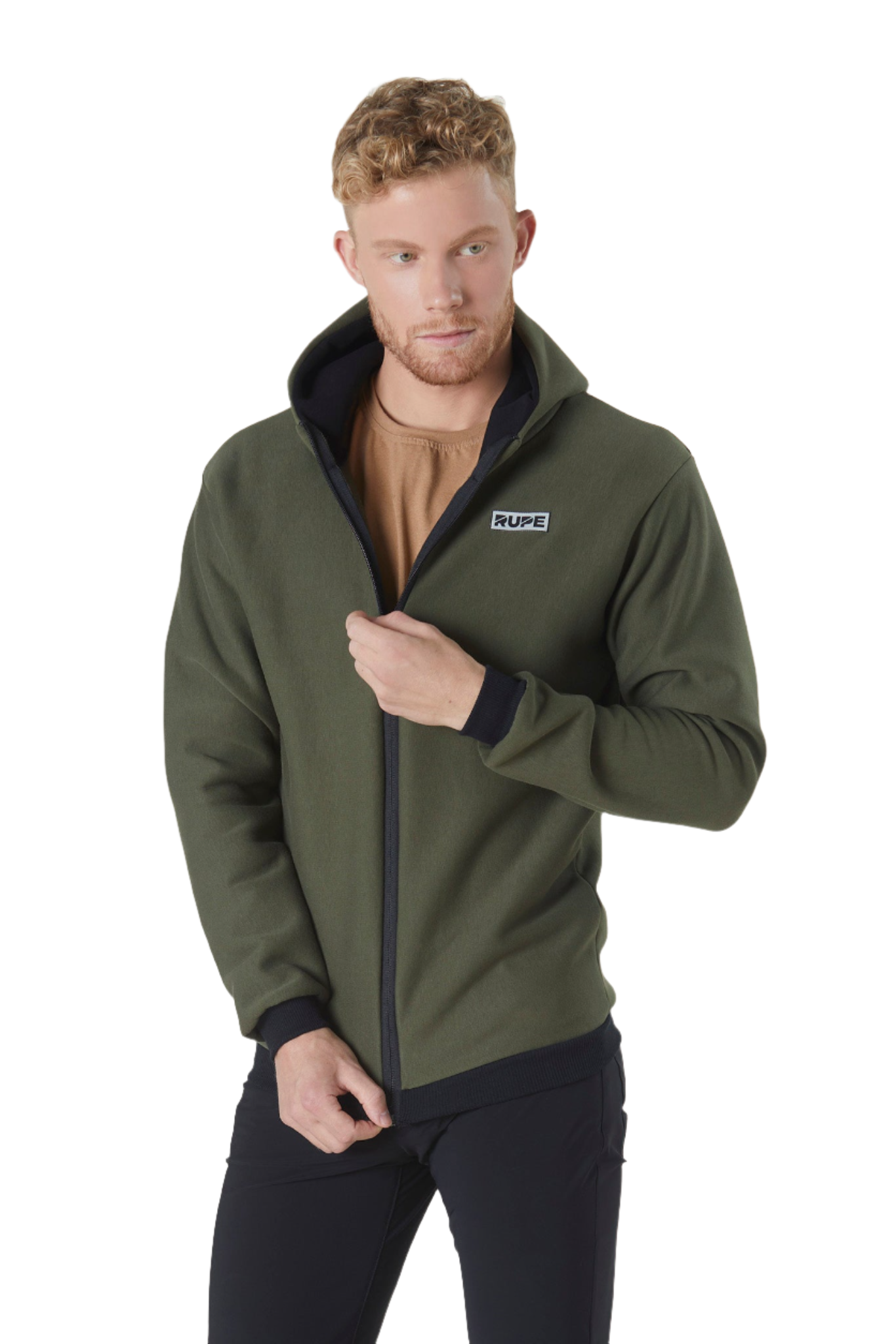 Men's Zip Hoodie - Military Green
