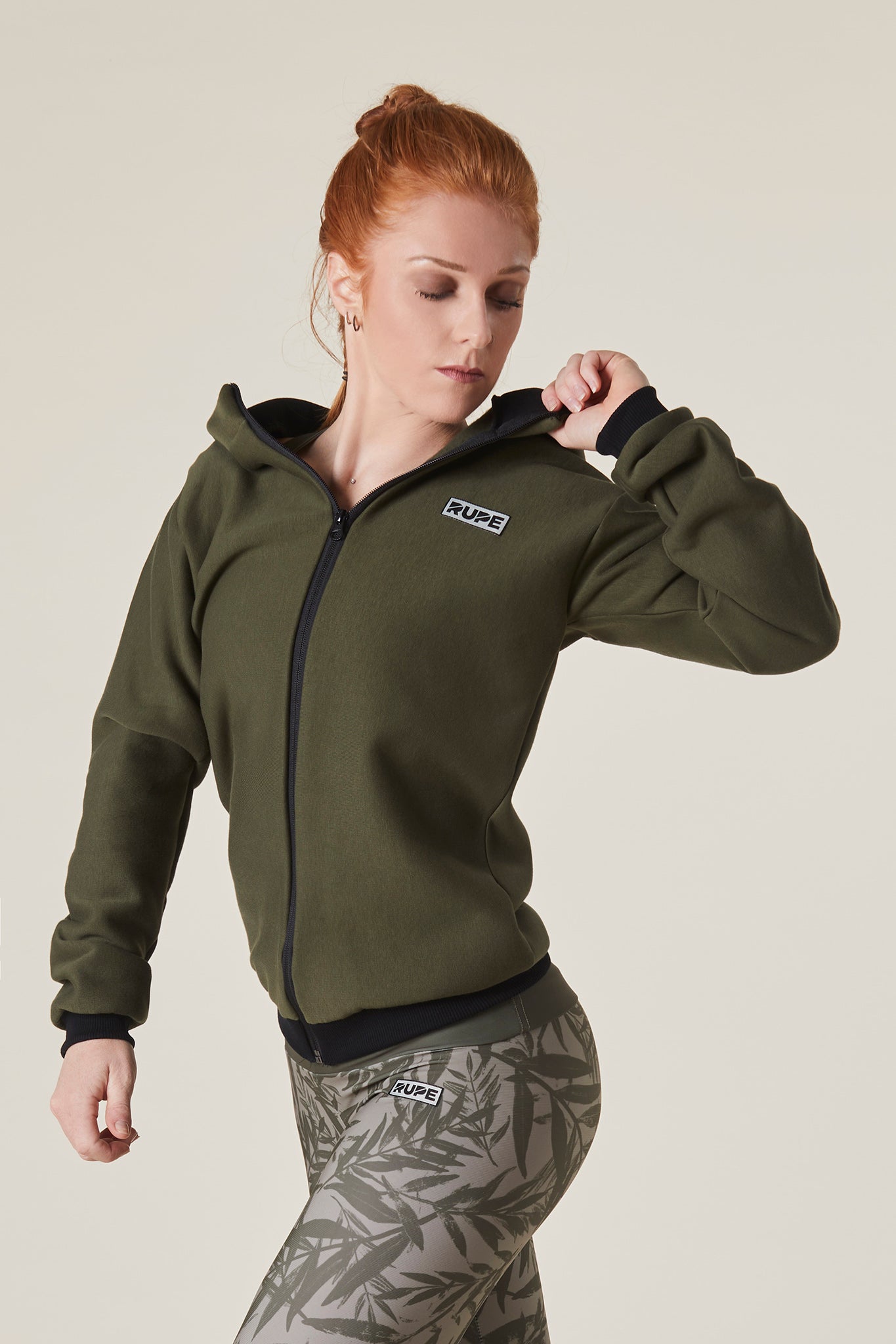 Women's Zip Hoodie - Military Green