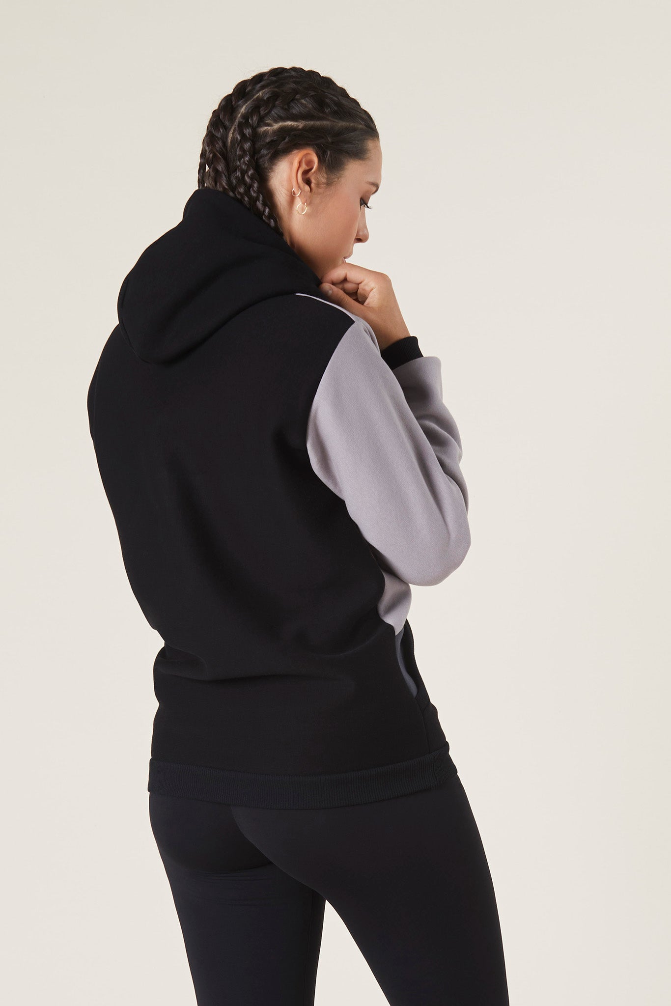3 Color Hooded Sweatshirt - Woman - Graphite | CLIFF